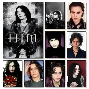 Iconic Rock Vocalist V-Ville Hermanni Valo Poster Fade-resistant Self-adhesive posters that Perfect for gifts and creating walls in bedrooms Living rooms Bars Coffee houses and Restaurants HD printing waterproof protection