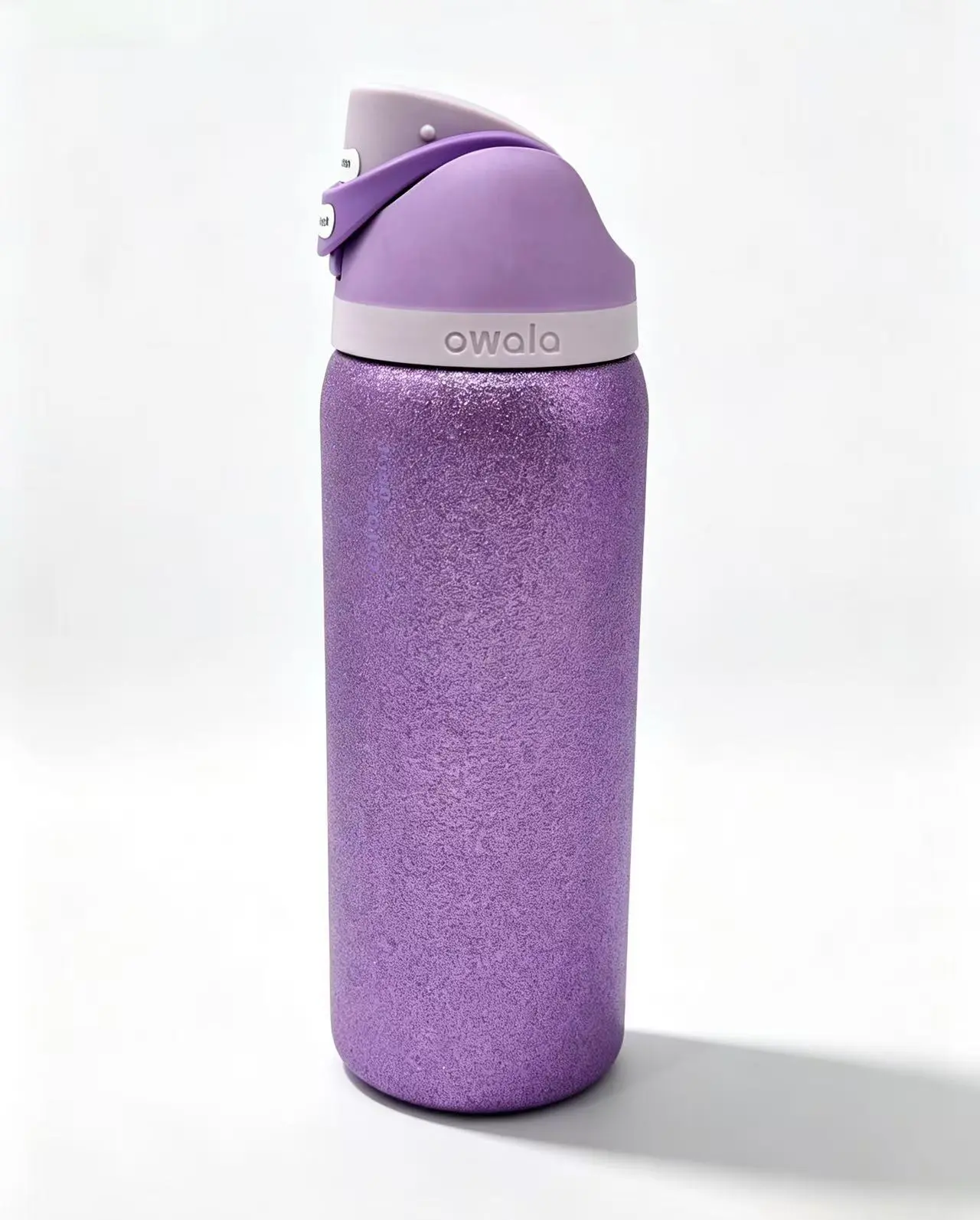 Owala 32 oz Shiny Glitter Purple Stainless Steel Insulated Water Bottle - Stainless Steel Tumbler, Traveler Water Bottle, Leak-Proof Pressed Button Flip Cover, BPA-Free, Ideal for Camping, Fitness, Women/Girls Drinkware for Lovers