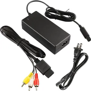 AC Power Supply for Gamecube, AC Power Adapter Cord and AV Cable for Nintendo Gamecube Console NGC