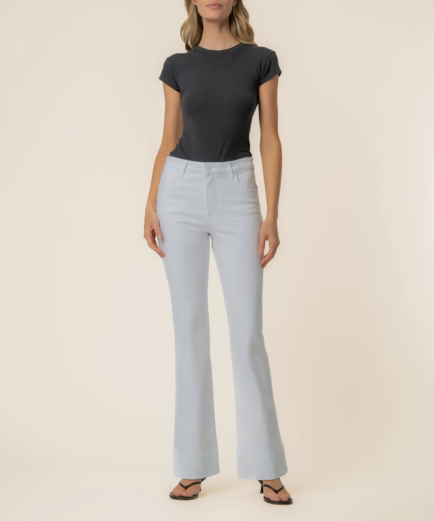 Stella High Rise Flare, Petite in Optic White