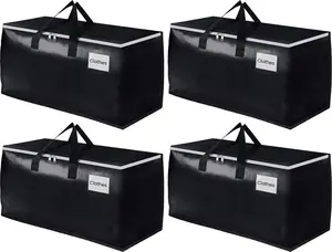 Extra Large Moving Boxes-Moving Bags with Zipper, Carrying Handles and Tag Pocket-Moving Supplies for Space Saving-Totes for Storage - for Moving, Storage, Camping and Travel 93L-4 Pack