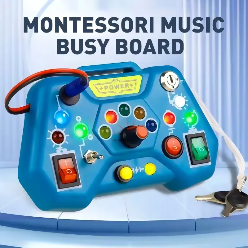 Colorful Light Game Controller, Game Supplies, Interactive Circuit Simulation, Switch & Button Control, Logic & Hand Skills Training, Learning, Fun, Ages 3+, Aaa Batteries Required
