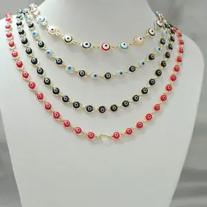 Adjustable Turkish Eye Bracelet & Necklace Set - 7-8 Inches & 18-20 Inches - Vibrant Colors for Women & Girls - Stylish Charm Accessory