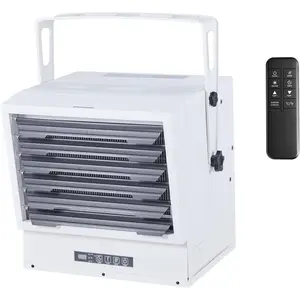 VEVOR Electric Garage Heater, 15000-Watt with Remote Control & 10 Hour Timer & Overheat Protection Wall/Ceiling Mounted Shop Heater, Commercial Fan-forced for Indoor Workshop Warehouse,240V White