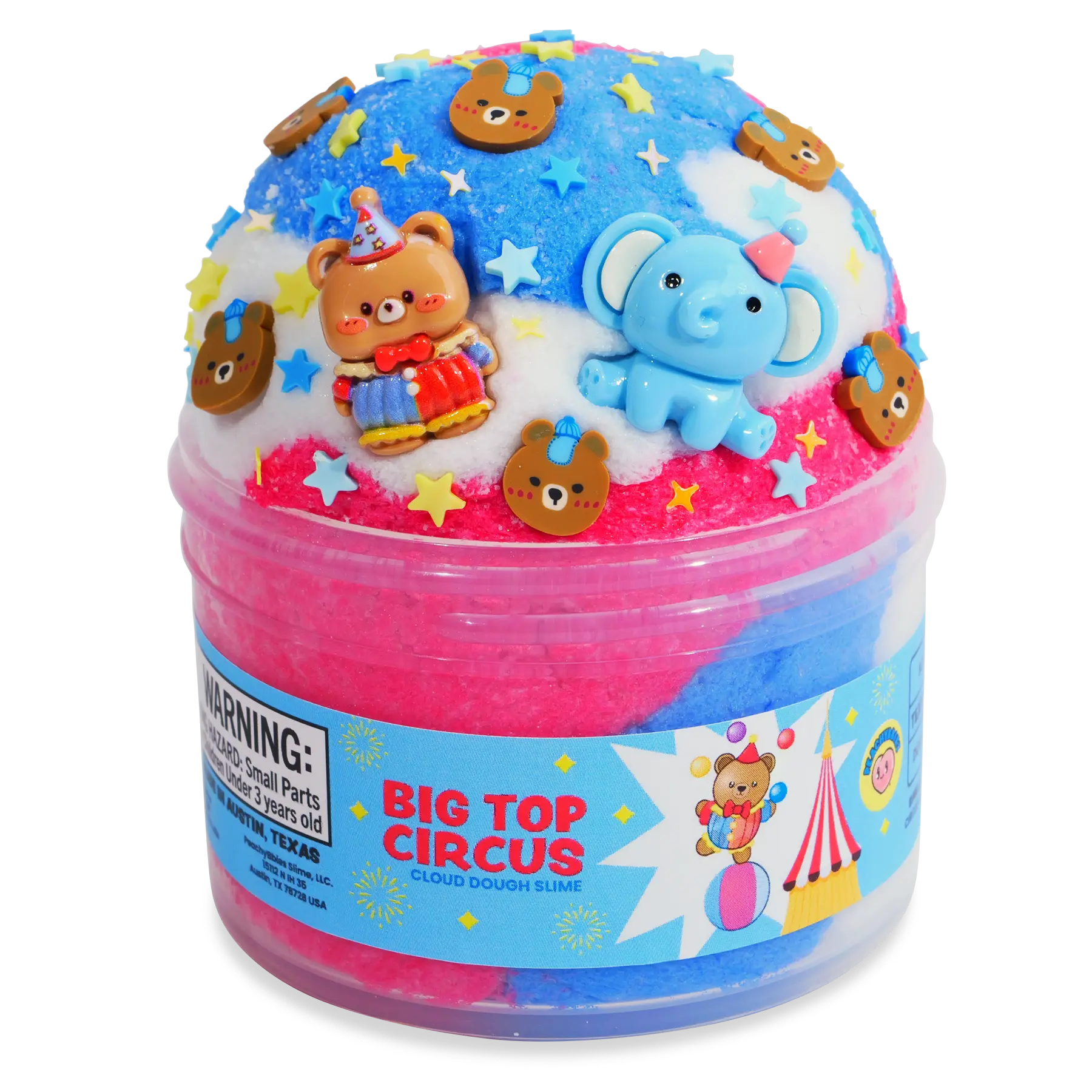 Peachybbies Whimsical Carnival Fun Slime, Big Top Circus Cloud Dough Slime - Entertaining, Oddly Satisfying Toy for 8-10 Years Olds
