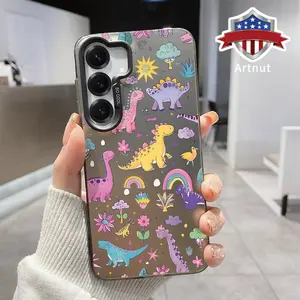 Cute Dinosaur Pattern Phone Case Compatible with GalaxyS24 Ultra S25 Plus S23 S22+ Shockproof Anti-Scratch Durable PC Back Protection Cover Cellphone Protective