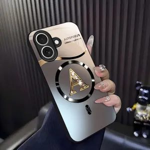 Suitable for [iPhone 17] high-end MagSafe phone case🥰, Luxury Gradient Bling Rhinestone Letter Magnetic Case Choose from all 26 letters—featuring a sophisticated, minimalist design 952