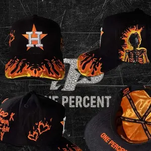 One Percent Hat Astro Travis with Flame Design for Stylish Outfits