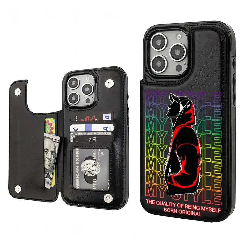 Gradient Wallet Phone Case,Flip Leather Card Holder Protective Cover,Born Original Street Graphic Magnetic Closure Case with Card Slots,Shockproof Full Protection Cover for iPhone 18 17 16 15 14 13 PLUS PROMAX Air SAMSUNG GALAXY S22 S23 S24 S25 S26 ULTRA