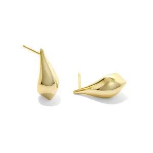 Kendra Scott Quincy 14K Gold Over Brass Small Stud Earrings - Gold: Post Closure, 0.78" Length, 0.34" Width, 24.5g Weight