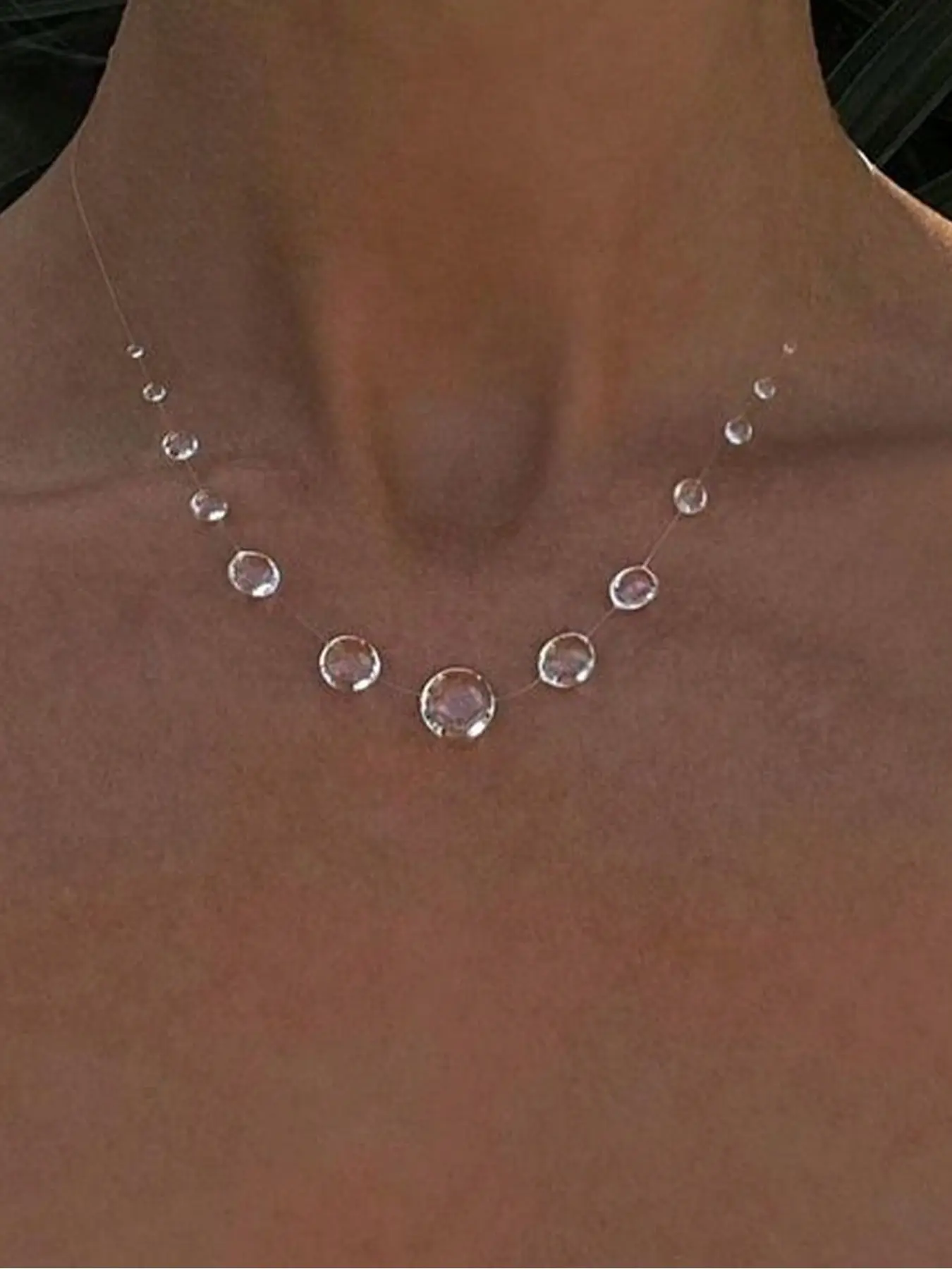 Women's Fashion Simulated Water Drop Pearl Necklace, String of Pearls, Elegant Faux Pearl Jewelry Accessory for Women, Trendy Fashionable Accessories, Perfect Gift Idea for Her