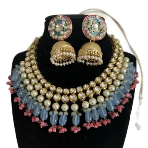 Necklace with Kundan and Jhumkih Design