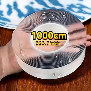 Washable Removable Double Sided Tape, No Drill Wall Decor & Photo Hanging Strips, Strong Hold Adhesive for Kitchen Cabinet Tile Glass Metal, Carpet Anti-Slip Tape, Office Home Decoration Fixing Solution