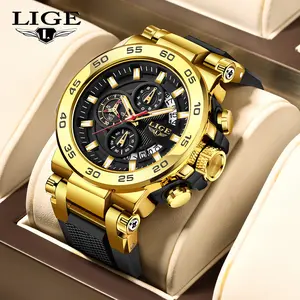 LIGE Multi-Functional Durable Waterproof Luminous Unique Men's Quartz Sport Watch with Timer Running Seconds and Calendar