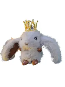 The Armored Kingdom Crowned Brown Snugglehop Bunny Keychain with Royal Crown Soft Plush Fabric and Portable Loyalty Clip for Royal Warriors and Bunny Lovers
