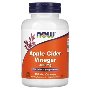 NOW Foods Apple Cider Vinegar, 450 mg, 180 Veg Capsules