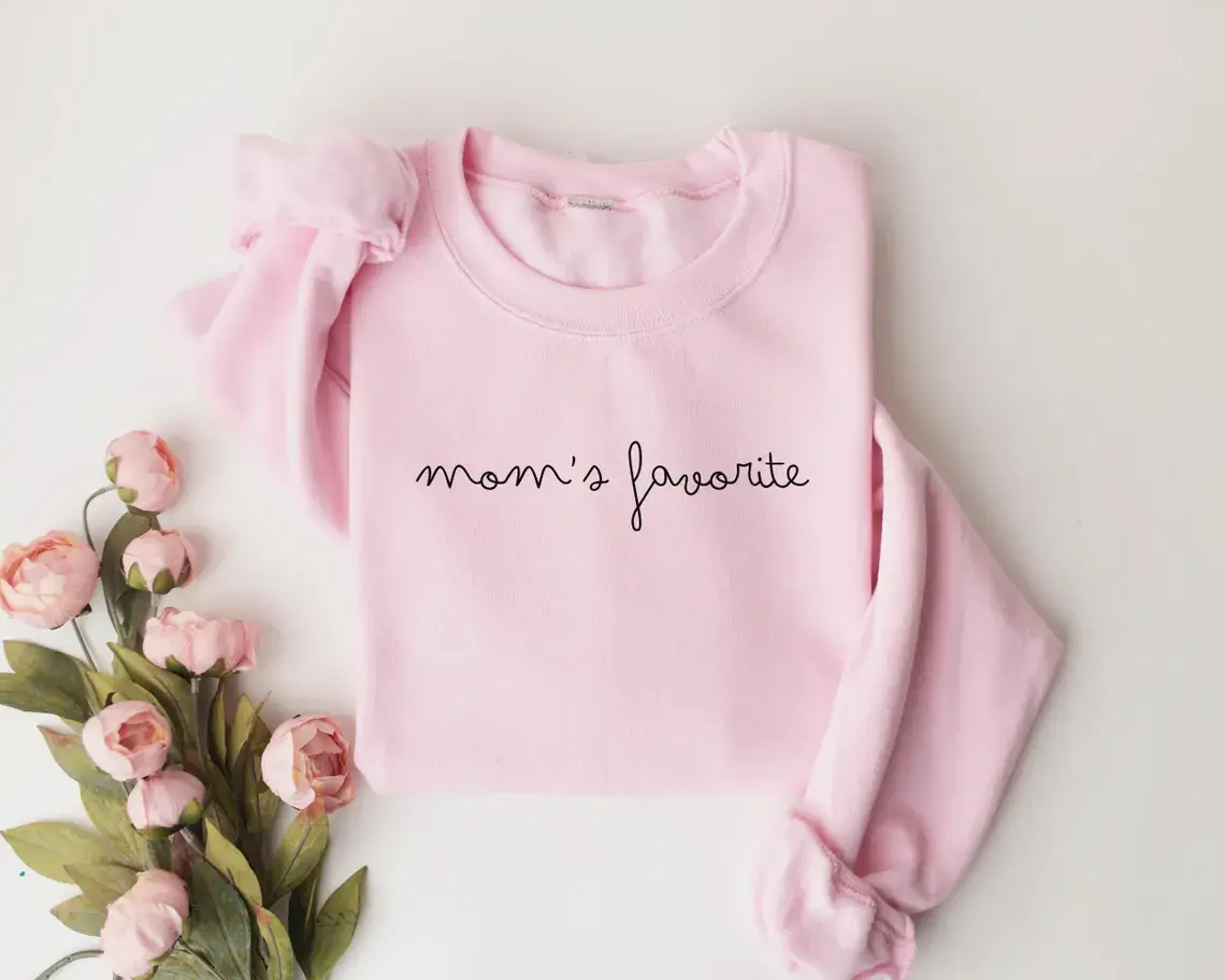 Moms Favorite Sweatshirt, Moms Favorite Shirt, Mom's Favorite - Crewneck Sweatshirt, Favorite Child Gift, Funny gift for Sibling