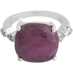 Affinity Gems Indian Ruby & Diamond Accent Ring, Sterling