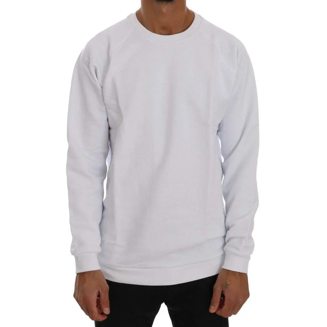Daniele Alessandrini White Crewneck Cotton Sweater