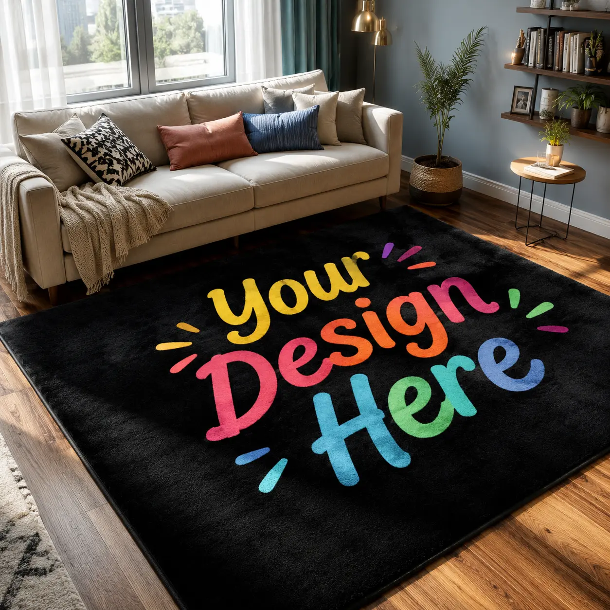 Custom Rug with Photo, Logo or Text, Personalized Soft Area Rug for Bedroom, Living Room, Dorm, Kids Room & Gift Decor