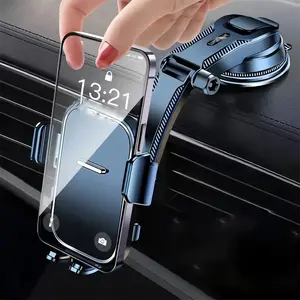 Universal Car Phone Holder Suction Cup Mount, Cell Phone Car Mount, Universal Smartphone Holder, Auto Lock Dashboard Navigation Stand, 1pc Car Accessories for Easy Installation