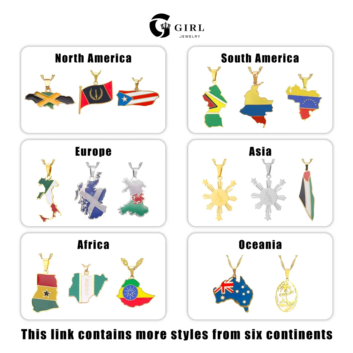 GGIRL 18K Gold-Plated Fashion Creative World Map Pendants Necklaces, NationalFlags, Unique Gifts for Women and Men, Trendy & xquisite Jewelry Necklaces for Gifts Daily Versatile Accessories Decor Festival Gifts