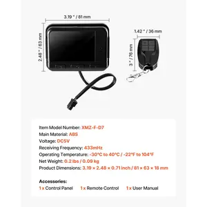VEVOR Diesel Air Heater Controller, DC5V Universal Diesel Air Heater Controller Thermostat Switch, Parking Heaters Controllers with LCD Display and Remote Control, Fits for 2KW/5KW/8KW Diesels Heaters