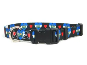 El Salvador Dog Collar with Hearts | I Love El Salvador