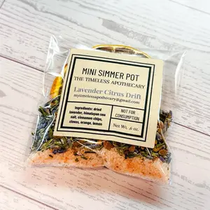 Lavender Citrus Drift Mini Simmer Pot Blend, Non Toxic Home Fragrance, 6oz Total, Cozy Candle Warming Lamp Compatible, Relaxing Citrus & Lavender