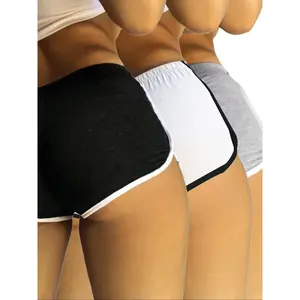 Women's Slim-Fit Casual Sportswear Home Essential Shorts Set, 3-Piece Comfortable Ladies Underwear, Daily Wear Essentials, Athleisure Shorts, Athletic Wear Shorts