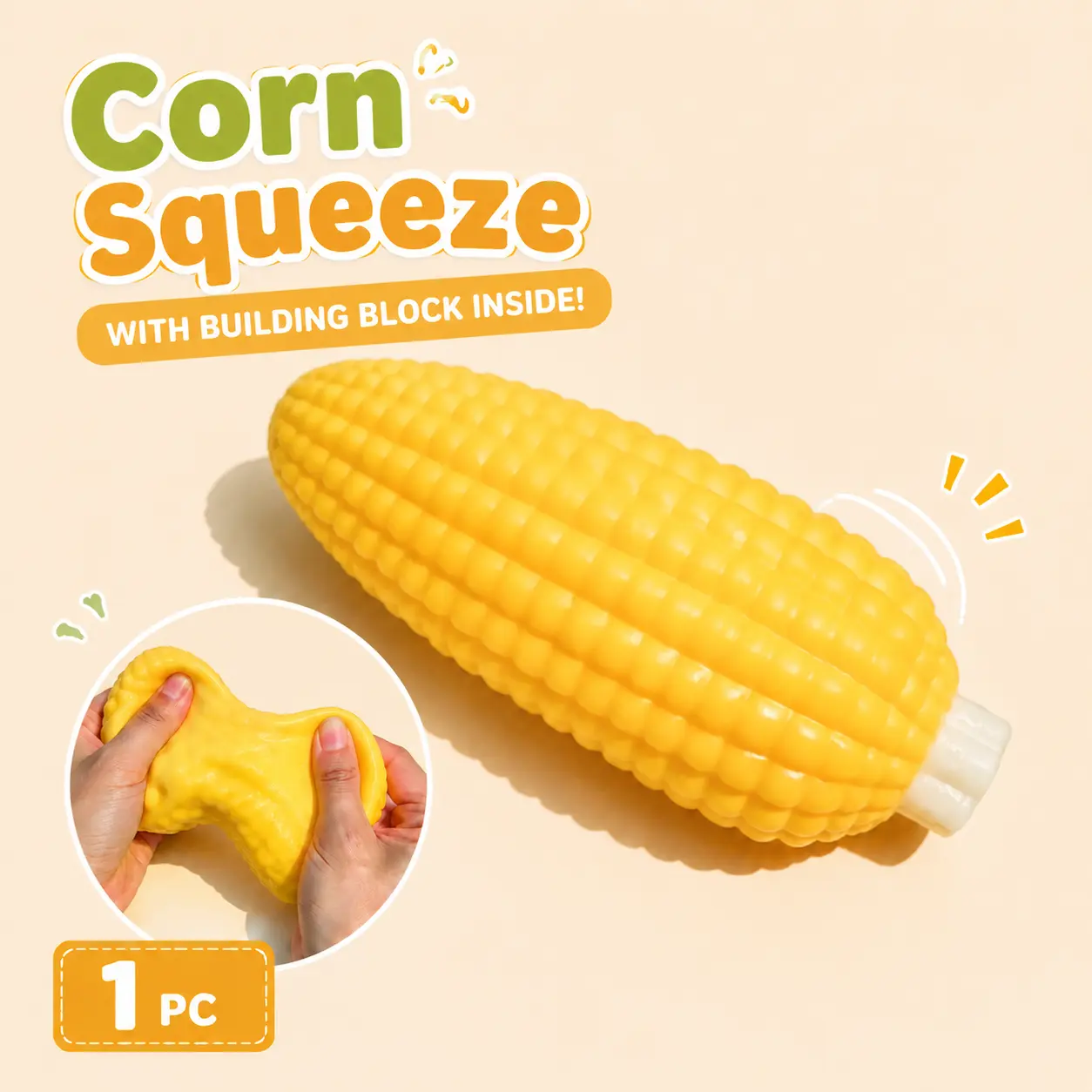 Corn Building Blocks, Handmade Balls, Corn Squeezing Toys, Vegetable Parties, Cute Holiday Gifts for Children and Adults