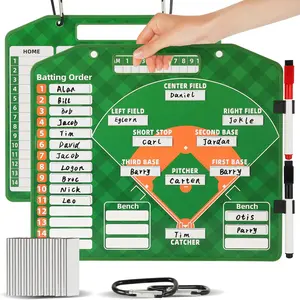 Magnetic Baseball Lineup Board with 40 Sheets Lineup Cards Dugout Baseball Clipboard for Coaches Baseball Coaching Accessories