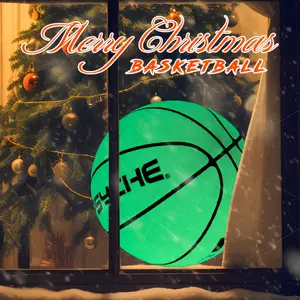 1 PSYCHE Size 7 Glow-in-the-Dark Basketball - Durable PU, Green, Ideal for Indoor & Outdoor Play, Perfect Gift for Boys on Christmas, Birthdays, Anniversaries, Halloween, Basketball Accessories, PSYCHE