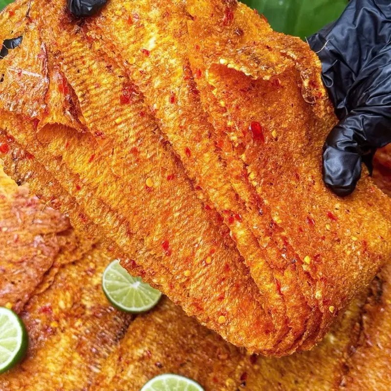 Mực Cán Bơ Cay Sốt Chanh 300g – Vietnamese Snack in Spicy Lime Butter Dried Squid