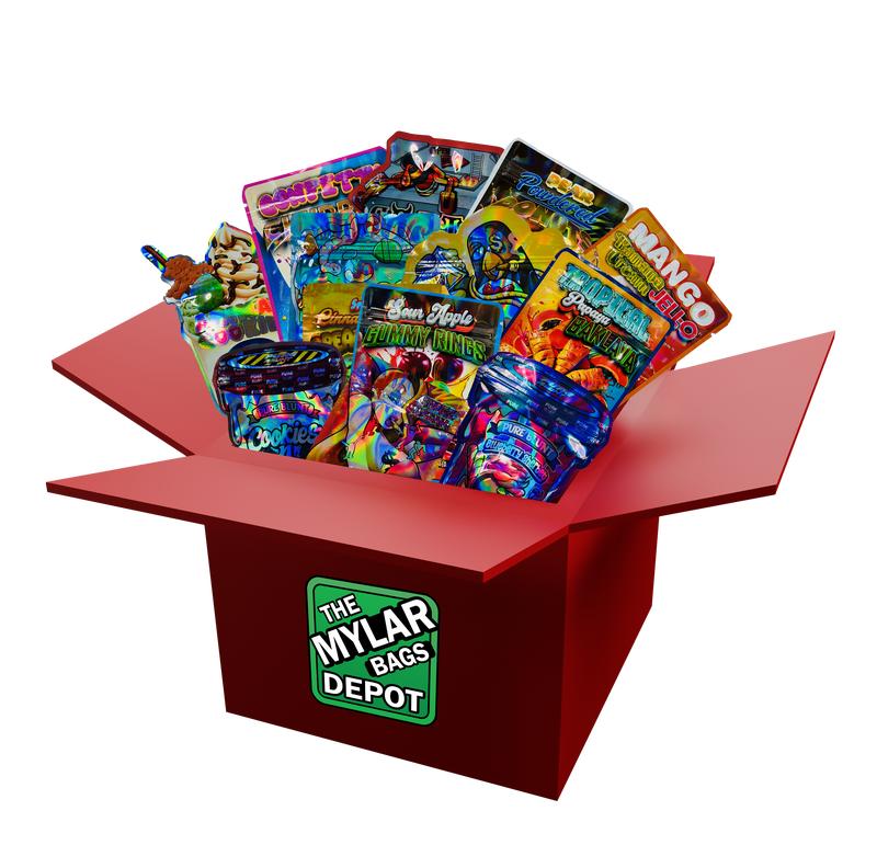 100-Count Assorted Decorative Zip-seal Foil Packaging Pouches (4″ × 6″) – Mixed Designs & Shapes