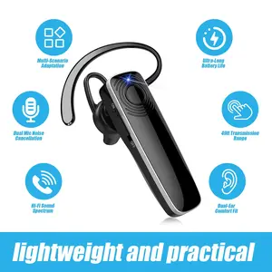 NB12  New bee Bluetooth Earpiece V5.2Headset 24Hrs Talktime CVC8.0 Dual Mic Noise Cancelling for iPhone/Android/Driver/Business/Office