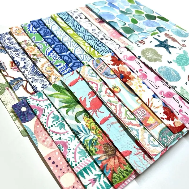 Single Decoupage Napkins for Crafts Oyster Clam and Scalloped Shell Art Assorted Designs Perfect for Decoupage Projects