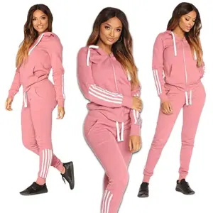 Autumn Women Casual Zipper Hoodie 2 Pieces Set