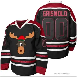 [FallFreshness] Clark #00 GriswoldMovie Hockey Jerseys X-Mas Christmas VacationMens versey White Stitched