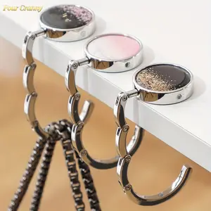 1/3 Piece Foldable Zinc Alloy Bag Hooks — 2D Vintage Cherry Blossom Handbag Hangers, Casual & Outdoor Travel Accessories, Unique Gift Ideas
