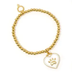 4mm Water Resistant Gold Hematite with Pet Love