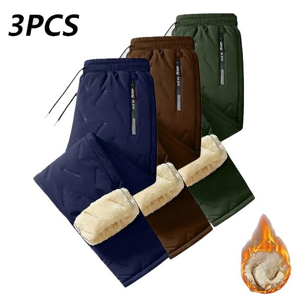 Men & Women Warm-Up Pants - Winter Stretch Waistband Non-Stretch Fabric Side Pockets Fitness Running Travel Pants - Machine Washable (Couples Set), Comfortable Fleece Lining, Adjustable Drawstring Waist, Trendy Athletic Pants for Active Lifestyle