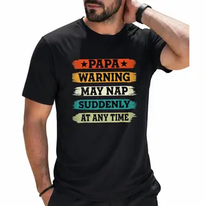 Caution Dad Might Doze Off Anytime Happy Fathers Day Unisex Tee Great Gift for Father Mother Family Friends and Colleagues