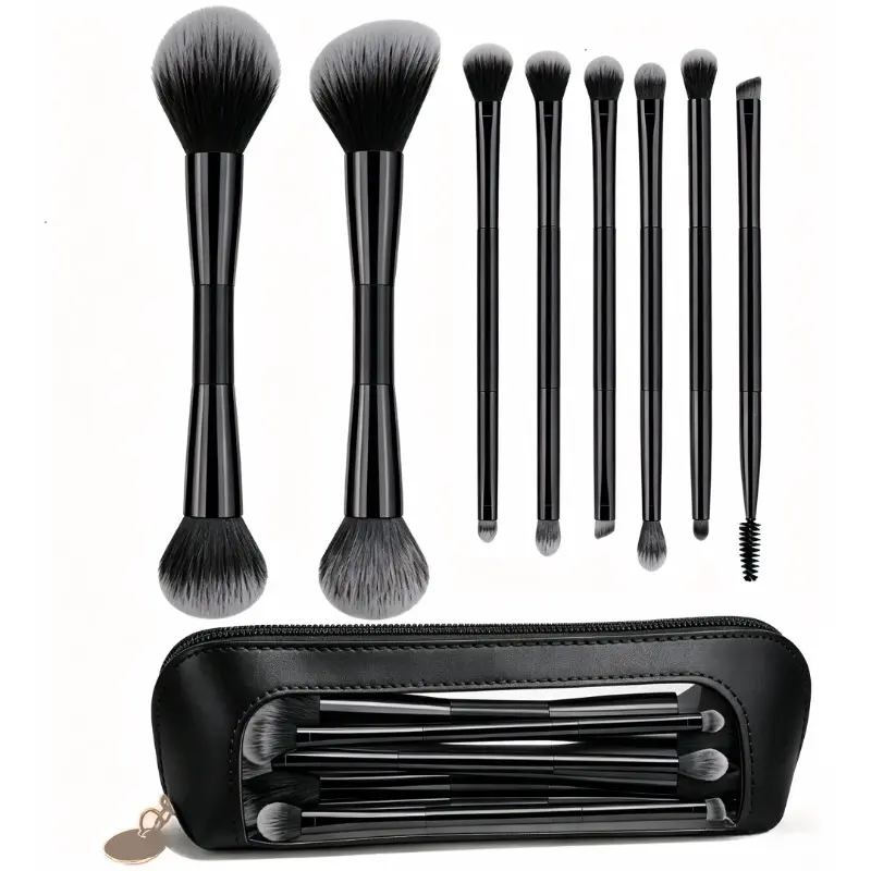 Double-Ended Makeup Brush Set, Multi-Functional Foundation Brush, Blending Makeup Brush, Portable Travel Face Makeup Brushes, Blush Powder Eye Shadow Brush Kit, Eyeshadow Brush Set, Multifunctional Makeup Brushes