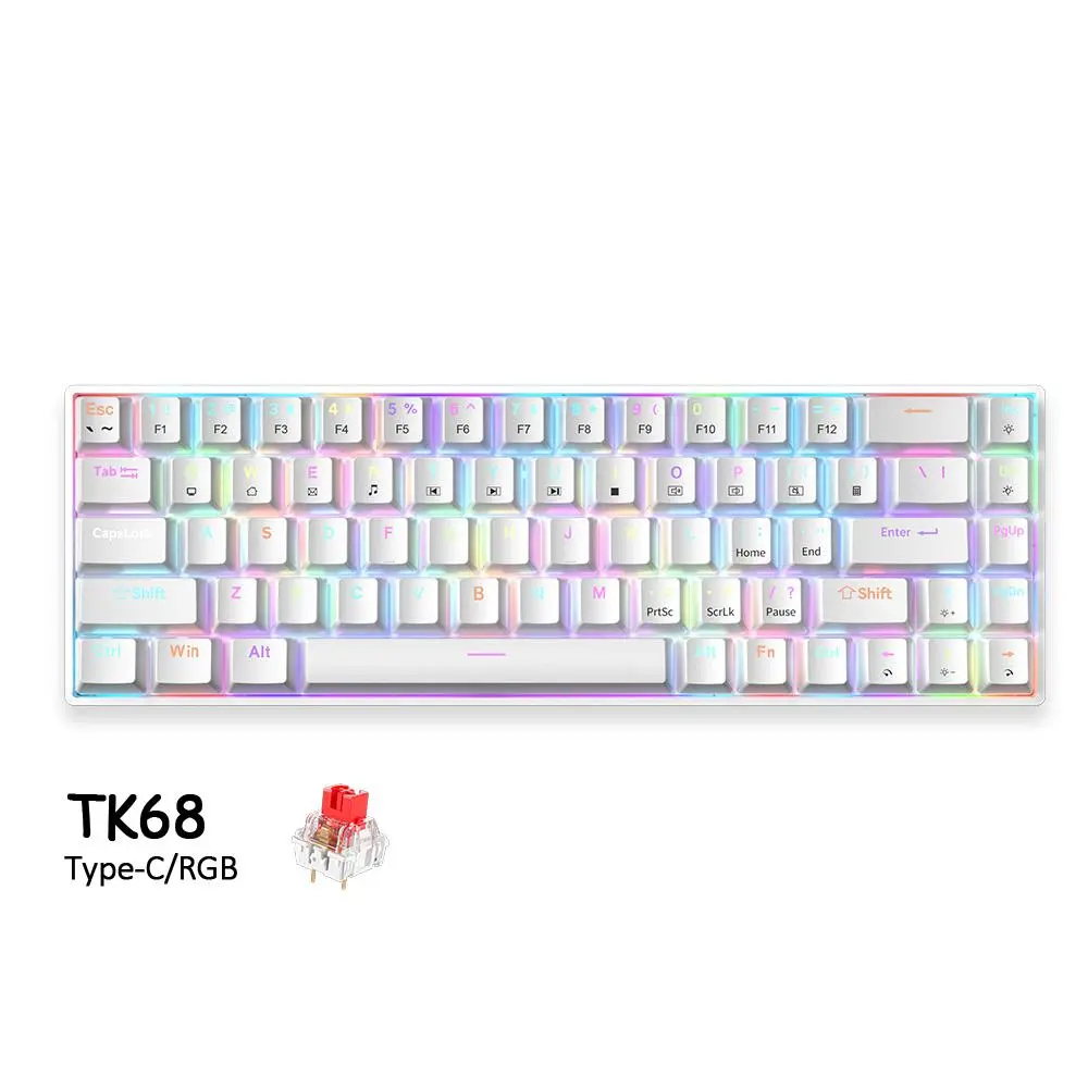 ZIFRIEND TK68 Mechanical Mini 60% Keyboard 68 Keys Layout