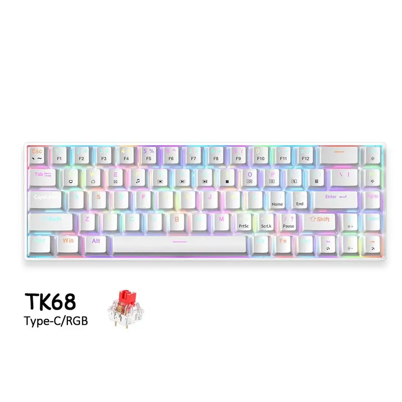 FURYCUBE x ZIFRIEND TK68 Ergonomic 60% Mini Gaming Keyboard, 68