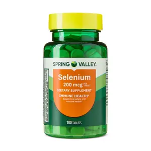 Spring Valley Selenium Dietary Supplement Tablets 200 mcg 100 Count for Immune Health Adults Dairy Free Antioxidant Support