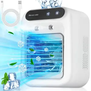 Car Air Freshener USB Desktop Humidifier Fan Water tank Mini Air Cooler Portable Cooling Device 1800mAh Lithium Battery Low Voltage Operation Fan