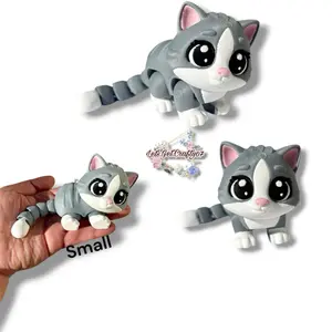 Miniature Chubby Cat | Articulating Figurine. Perfect gift for Cat lovers collection