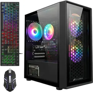 STGAubron Gaming PC Computer Desktop, Intel Core i5 up to 3.6G, Radeon RX 560 4G, 16G RAM, 512G SSD, WiFi 6, BT 5.0, RGB Fan x 3, Windows 11 Home